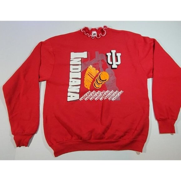 Fruit of the Loom Sweaters - Vintage Indiana University IU Hoosiers  crewneck sweatshirt Size XL Made In Usa